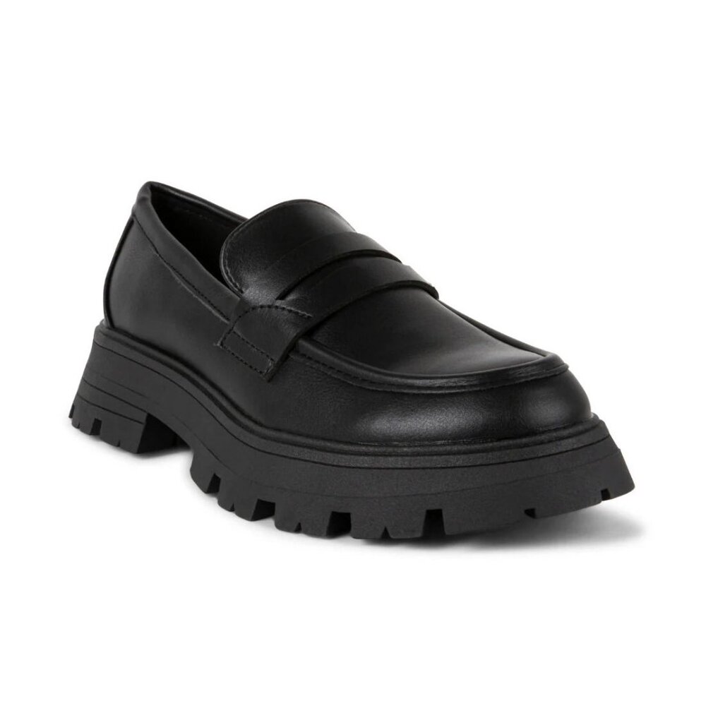 Steve Madden Barb Black Mary Jane Loafers Black | Sz 6.5 | Lug Heel | Chunky